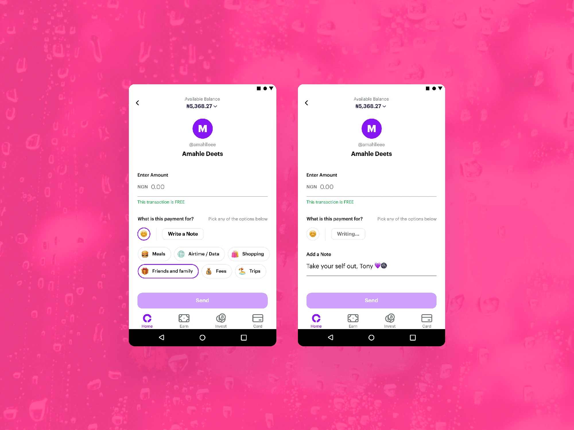 Gamified payment reasons page
