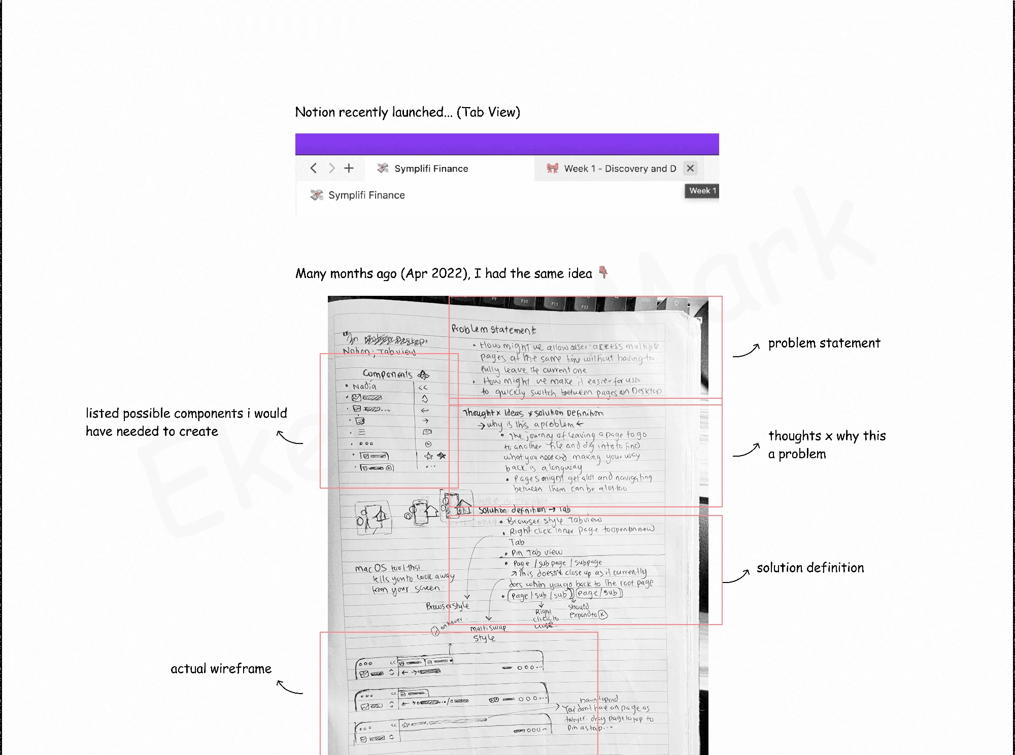 Notion • An idea I have for tabs in Notion